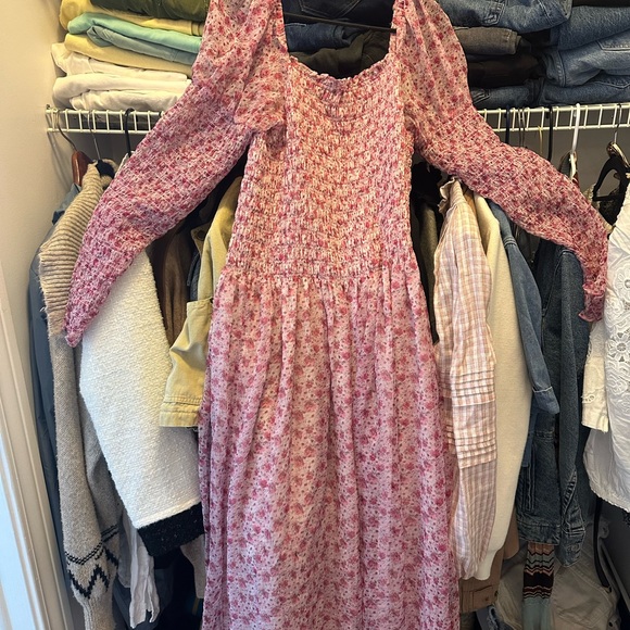 Elegant Pink Floral Women's Dress - Picture 3 of 5